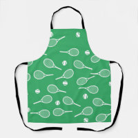 Cool Blanc Retro Raquettes de Tennis Motif Vert
