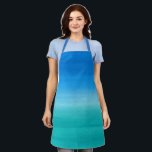 Tablier Cool bleu Turquoise Ombre Aquarelle Artiste<br><div class="desc">Tablier moderne avec un design simple avec un lave à l'eau à l'ombre bleu et turquoise. Ce tablier cool fait un grand cadeau pour une femme ou une mère qui est un artisan,  artiste,  boulanger,  chef ou aime cuisiner pour son anniversaire ou la fête des mères.</div>
