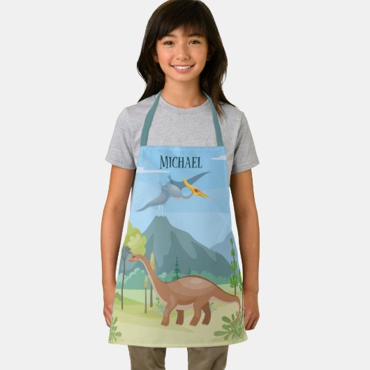 Tablier cool boys dinosaur ajouter nom (Insitu)