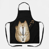 Tablier Cool Cat Playing The Clarinet Design Hippy Hipster (Recto)