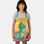 Tablier Cool enfants dinosaures amoureux ajouter le nom (Insitu)