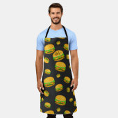 Tablier Cool et amusant yummy burger motif Monogramme (Porté)