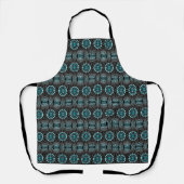 Tablier Cool femme Fancy noir blanc Turquoise Dot Art (Recto)