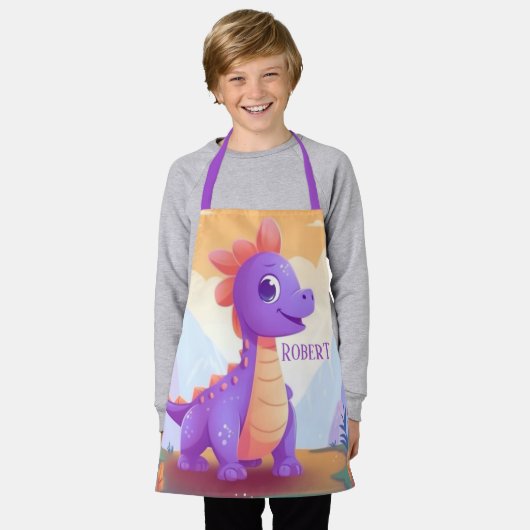 Tablier Cool kids dinosaur ajouter un nom (Porté)