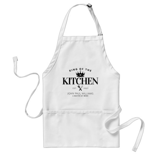 Tablier Cool King of the Kitchen Crown Foodie Papa For Men (Devant)