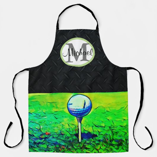 Tablier Cool  Monogramme masculin de golf (Recto)