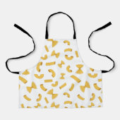 Tablier Cool plaisir pâtes macaroni motif sur blanc (Recto)
