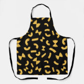 Tablier Cool plaisir pâtes macaroni motif sur noir (Recto)
