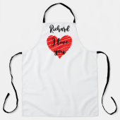 Tablier Cool red heart I love you for boyfriend (Recto)