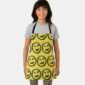 Tablier Cool Sardé Joyeux visage souriant motif jaune (Insitu)