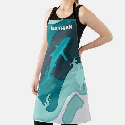 Tablier Cool Shark Abstrait Art personnalisé (Insitu)