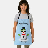 Tablier Cool Snowman Adorable Smirk Noël Personnaliser (Insitu)