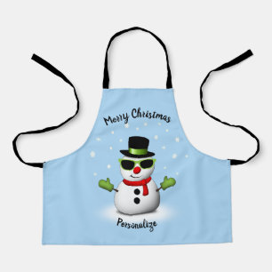 Tablier Cool Snowman Adorable Smirk Noël Personnaliser