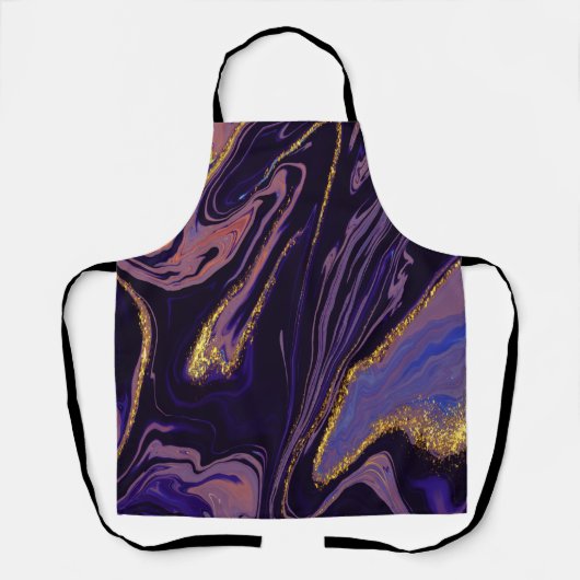 Tablier Cool tendance violet or marbre Motif (Recto)