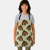 Tablier Cool Turquie Thanksgiving fun brun vert motif (Insitu)