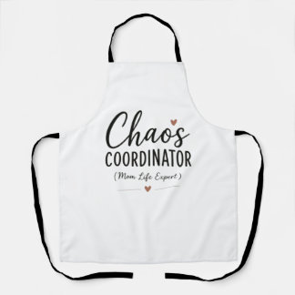 Tablier Coordinateur de Chaos Drôle de Vie de Maman Typogr