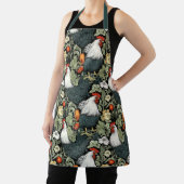 Tablier Coq dans le Jardin Vert William Morris Style (Insitu)