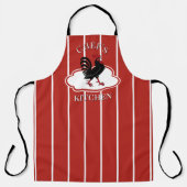 Tablier Coq de cuisine du chef rouge à rayures (Recto)