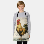 Tablier Coq doré art japonais (Porté)