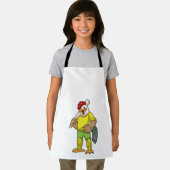 Tablier Coq en batteur avec batte de cricket (Insitu)