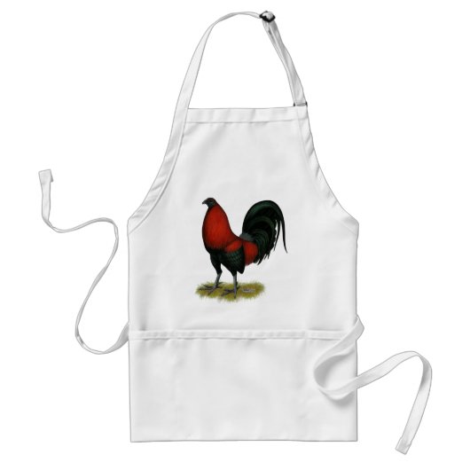 Tablier Coq Rouge Noir de Combat Américain (Devant)