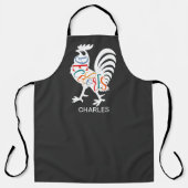 Tablier Coq silhouette blanche DeColores Cursillo (Recto)