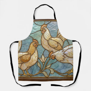 Tablier Coqs en Verre Cathédrale Élégant Fermette Poule