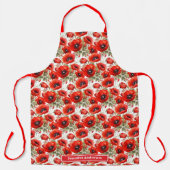 Tablier Coquelicots Rouges Fleurs de Pavot (Recto)
