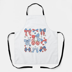 Tablier Coquette Bow 4 juillet USA American Patriotic