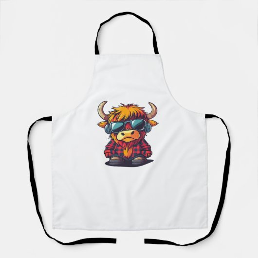 Tablier Coquette Highland Cow Bubblegum Tshirt Design, Hol (Recto)