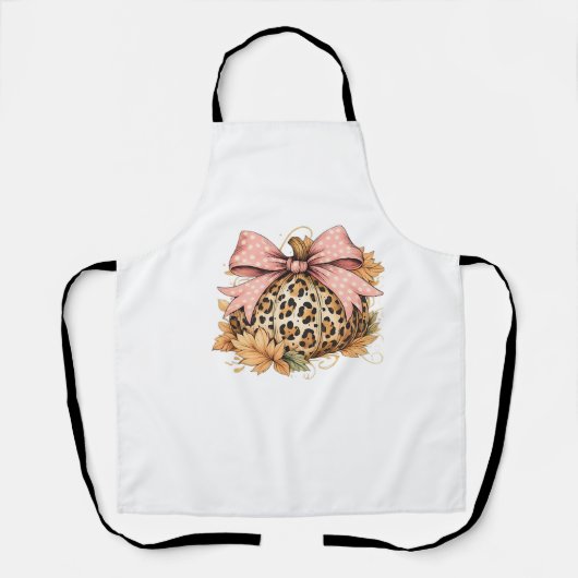 Tablier Coquette Leopard Citrouille avec cou rose - Glam F (Recto)