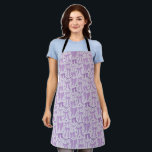 Tablier Coquette violette Bows Coeur Girly<br><div class="desc">Tablier Whimsical et coquette avec illustration dessinée à la main des arcs et des coeurs violets.</div>