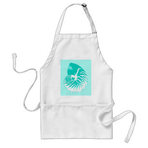 Tablier Coquille de Nautilus - turquoise, aqua et blanc