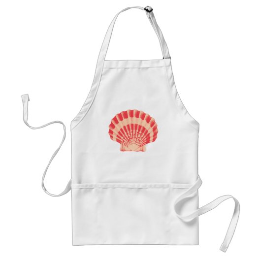 Tablier Coquille marine - corail et pêche (Devant)