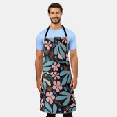 Tablier Coral Blue Floral Dark Print (Porté)