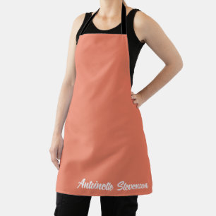 Tablier Coral Peach Élégante Signature Monogramme