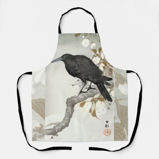 Tablier Corbeau Raven Koson Oiseau japonais (Recto)
