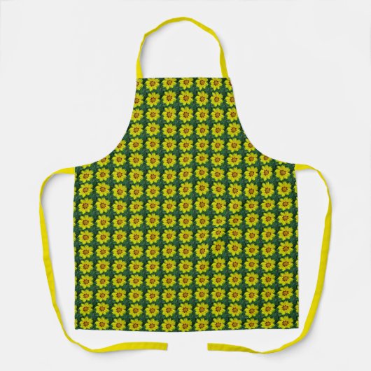 Tablier Coréopsis jaune et bronze Plan floral (Recto)