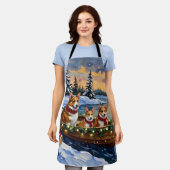 Tablier Corgi Christmas Boat Holiday (Porté)