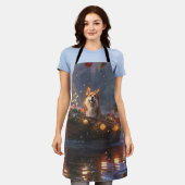 Tablier Corgi Christmas Festive Voyage (Porté)