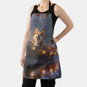 Tablier Corgi Christmas Festive Voyage (Insitu)