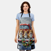 Tablier Corgi Christmas Red Truck Holiday (Porté)