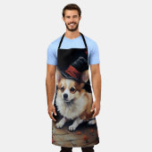 Tablier Corgi Citrouilles Halloween Épouvantable (Porté)