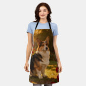 Tablier Corgi dans les Roses I (Porté)