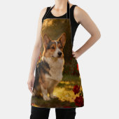 Tablier Corgi dans les Roses I (Insitu)