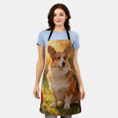 Tablier Corgi dans les Roses III (Porté)