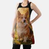Tablier Corgi dans les Roses III (Insitu)