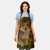Tablier Corgi dans les Roses IV (Porté)