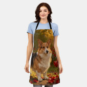 Tablier Corgi dans les Roses V (Porté)