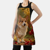 Tablier Corgi dans les Roses V (Insitu)